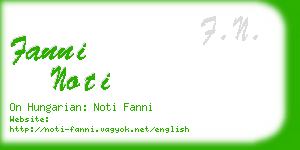 fanni noti business card